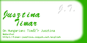 jusztina timar business card